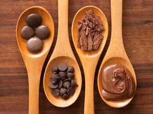 spoons with chocolate