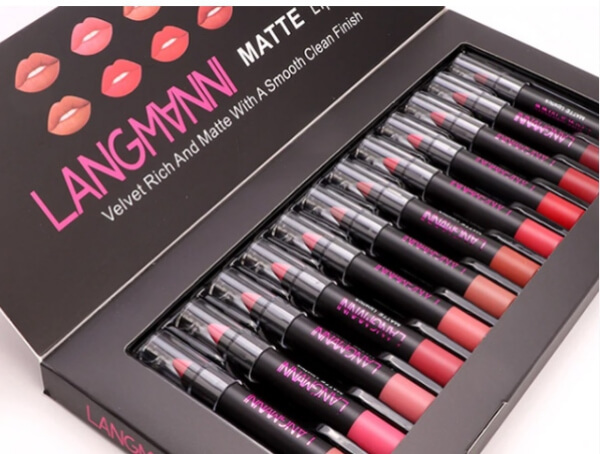 Langmanni Matte Lipstick Set 12 Piece Waterproof Pen Set