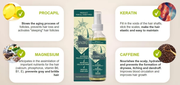 HairEX spray cabellos ingredientes y composition